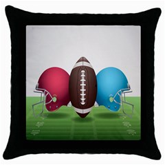 Helmet Ball Football America Sport Red Brown Blue Green Throw Pillow Case (black)