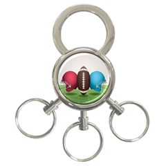 Helmet Ball Football America Sport Red Brown Blue Green 3-ring Key Chains by Mariart