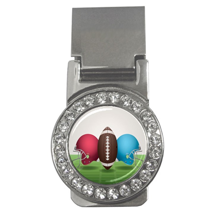 Helmet Ball Football America Sport Red Brown Blue Green Money Clips (CZ) 