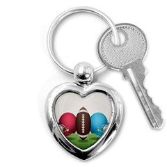 Helmet Ball Football America Sport Red Brown Blue Green Key Chains (heart)  by Mariart