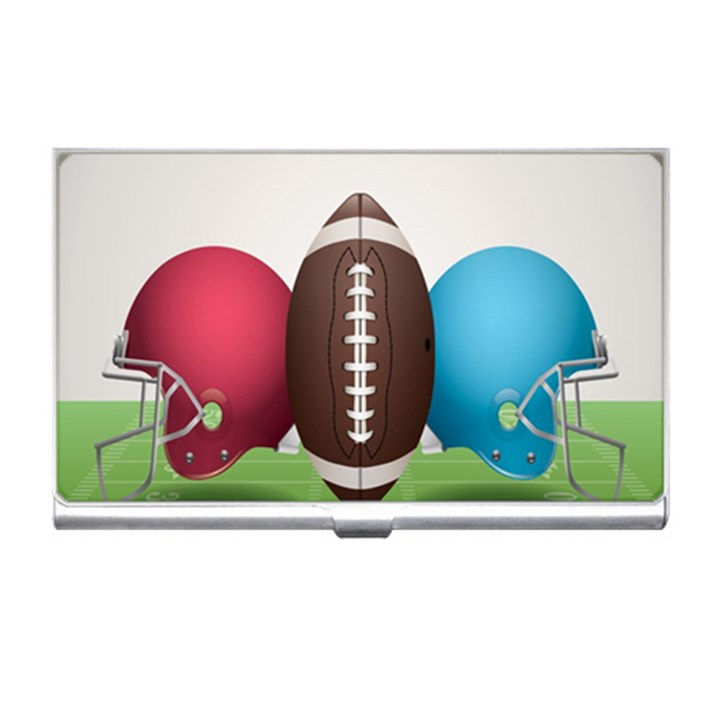 Helmet Ball Football America Sport Red Brown Blue Green Business Card Holders