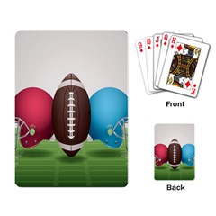 Helmet Ball Football America Sport Red Brown Blue Green Playing Card by Mariart