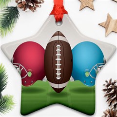 Helmet Ball Football America Sport Red Brown Blue Green Star Ornament (two Sides) by Mariart