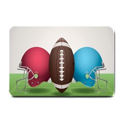 Helmet Ball Football America Sport Red Brown Blue Green Small Doormat  by Mariart