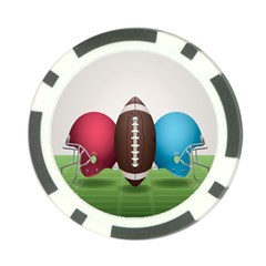 Helmet Ball Football America Sport Red Brown Blue Green Poker Chip Card Guard by Mariart