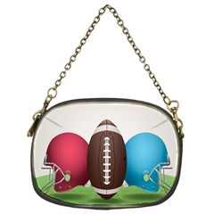 Helmet Ball Football America Sport Red Brown Blue Green Chain Purses (one Side)  by Mariart