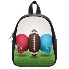 Helmet Ball Football America Sport Red Brown Blue Green School Bags (small)  by Mariart