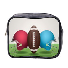 Helmet Ball Football America Sport Red Brown Blue Green Mini Toiletries Bag 2-side by Mariart