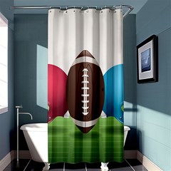 Helmet Ball Football America Sport Red Brown Blue Green Shower Curtain 36  X 72  (stall)  by Mariart