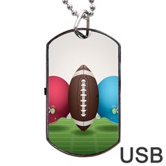 Helmet Ball Football America Sport Red Brown Blue Green Dog Tag Usb Flash (one Side) by Mariart