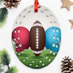 Helmet Ball Football America Sport Red Brown Blue Green Oval Filigree Ornament (two Sides) by Mariart