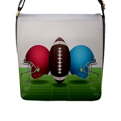 Helmet Ball Football America Sport Red Brown Blue Green Flap Messenger Bag (l) 