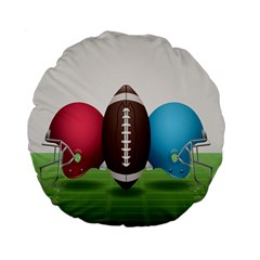 Helmet Ball Football America Sport Red Brown Blue Green Standard 15  Premium Flano Round Cushions by Mariart