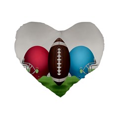 Helmet Ball Football America Sport Red Brown Blue Green Standard 16  Premium Flano Heart Shape Cushions by Mariart