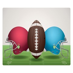 Helmet Ball Football America Sport Red Brown Blue Green Double Sided Flano Blanket (small)  by Mariart