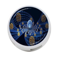 Fractal Balls Flying Ultra Space Circle Round Line Light Blue Sky Gold 4-port Usb Hub (two Sides)  by Mariart