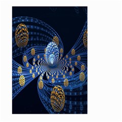 Fractal Balls Flying Ultra Space Circle Round Line Light Blue Sky Gold Large Garden Flag (two Sides) by Mariart