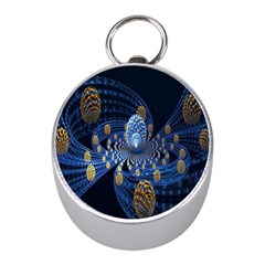 Fractal Balls Flying Ultra Space Circle Round Line Light Blue Sky Gold Mini Silver Compasses by Mariart