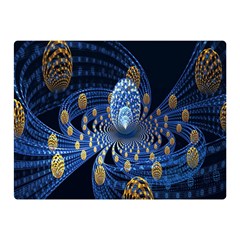 Fractal Balls Flying Ultra Space Circle Round Line Light Blue Sky Gold Double Sided Flano Blanket (mini)  by Mariart