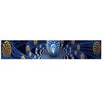 Fractal Balls Flying Ultra Space Circle Round Line Light Blue Sky Gold Flano Scarf (Large) Back