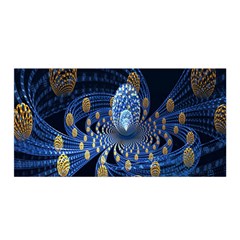 Fractal Balls Flying Ultra Space Circle Round Line Light Blue Sky Gold Satin Wrap by Mariart