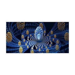 Fractal Balls Flying Ultra Space Circle Round Line Light Blue Sky Gold Yoga Headband by Mariart