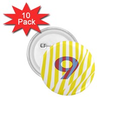 Number 9 Line Vertical Yellow Red Blue White Wae Chevron 1 75  Buttons (10 Pack)