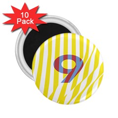 Number 9 Line Vertical Yellow Red Blue White Wae Chevron 2 25  Magnets (10 Pack)  by Mariart