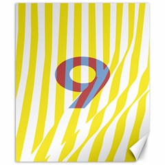 Number 9 Line Vertical Yellow Red Blue White Wae Chevron Canvas 8  X 10  by Mariart