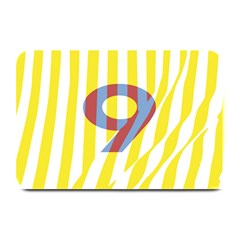 Number 9 Line Vertical Yellow Red Blue White Wae Chevron Plate Mats by Mariart