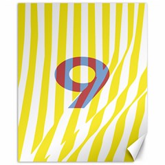 Number 9 Line Vertical Yellow Red Blue White Wae Chevron Canvas 11  X 14   by Mariart