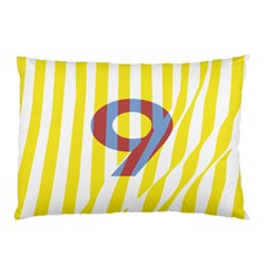 Number 9 Line Vertical Yellow Red Blue White Wae Chevron Pillow Case by Mariart