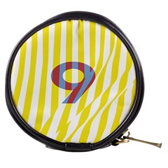 Number 9 Line Vertical Yellow Red Blue White Wae Chevron Mini Makeup Bags by Mariart