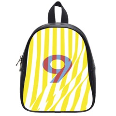 Number 9 Line Vertical Yellow Red Blue White Wae Chevron School Bags (small)  by Mariart