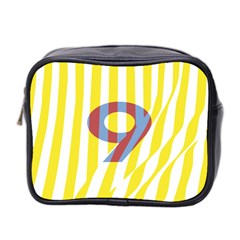 Number 9 Line Vertical Yellow Red Blue White Wae Chevron Mini Toiletries Bag 2-side