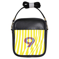 Number 9 Line Vertical Yellow Red Blue White Wae Chevron Girls Sling Bags by Mariart