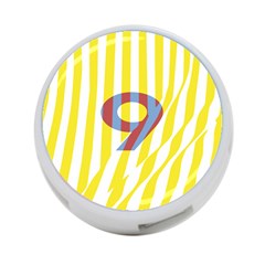 Number 9 Line Vertical Yellow Red Blue White Wae Chevron 4-port Usb Hub (two Sides) 