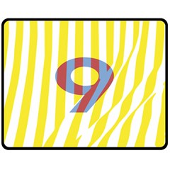 Number 9 Line Vertical Yellow Red Blue White Wae Chevron Fleece Blanket (medium)  by Mariart