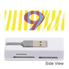 Number 9 Line Vertical Yellow Red Blue White Wae Chevron Memory Card Reader (stick)  by Mariart