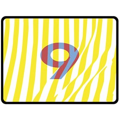 Number 9 Line Vertical Yellow Red Blue White Wae Chevron Double Sided Fleece Blanket (large)  by Mariart