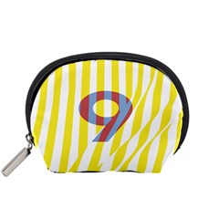 Number 9 Line Vertical Yellow Red Blue White Wae Chevron Accessory Pouches (small)  by Mariart