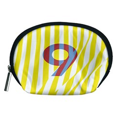 Number 9 Line Vertical Yellow Red Blue White Wae Chevron Accessory Pouches (medium)  by Mariart