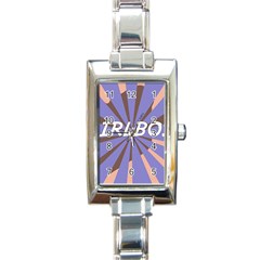 Girlboss Light Line Wave Chevron Rectangle Italian Charm Watch by Mariart