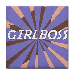 Girlboss Light Line Wave Chevron Tile Coasters