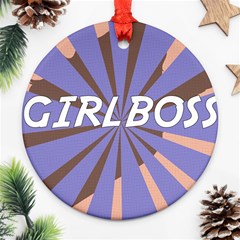 Girlboss Light Line Wave Chevron Ornament (round) by Mariart