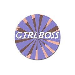 Girlboss Light Line Wave Chevron Magnet 3  (round) by Mariart