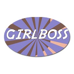 Girlboss Light Line Wave Chevron Oval Magnet by Mariart