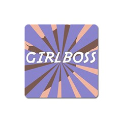 Girlboss Light Line Wave Chevron Square Magnet by Mariart