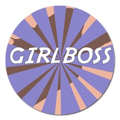 Girlboss Light Line Wave Chevron Magnet 5  (round) by Mariart