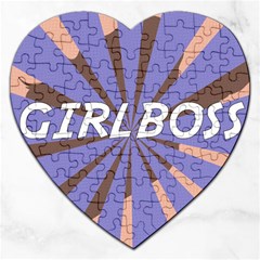 Girlboss Light Line Wave Chevron Jigsaw Puzzle (heart) by Mariart